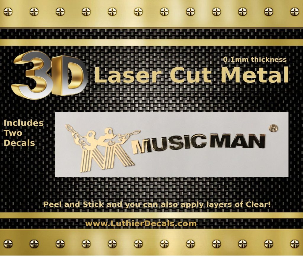 Musicman Guitar Decal 3D laser Cut Metal M40b