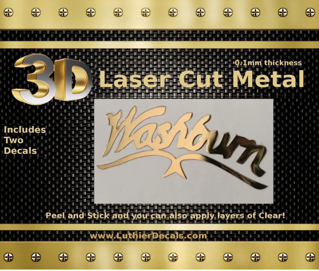 Washburn Guitar Decal 3D Laser Metal M41