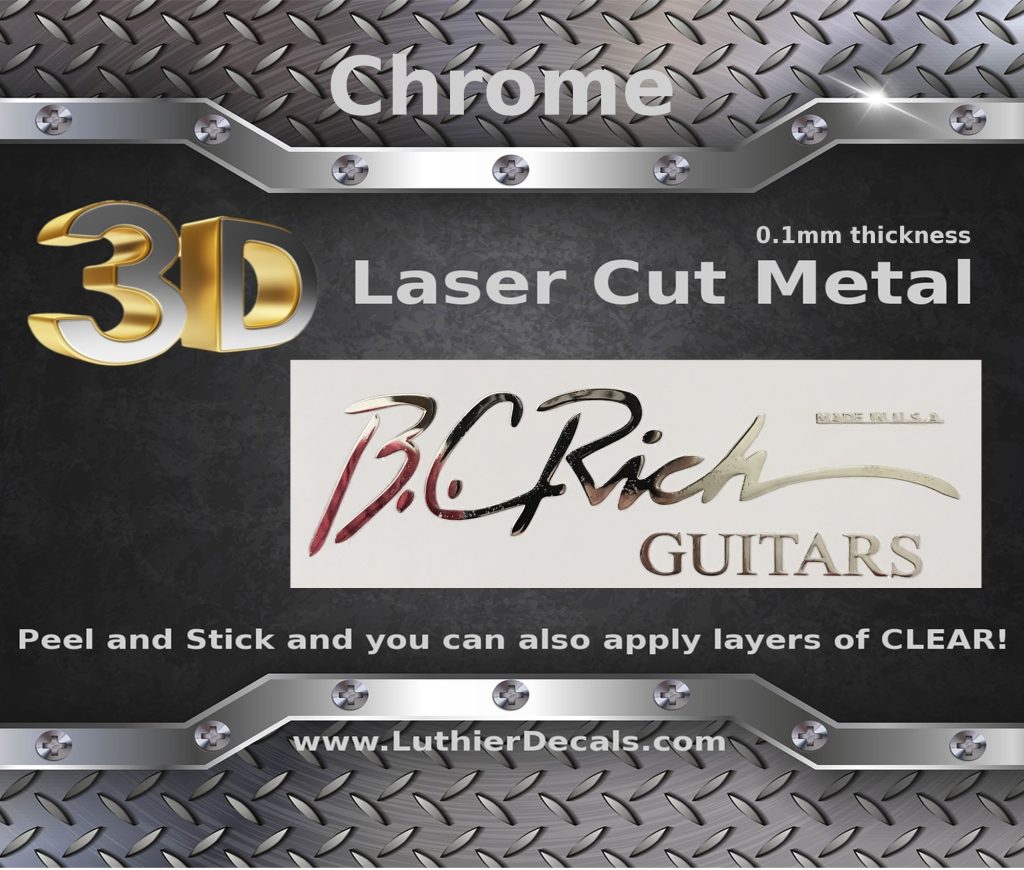 BC Rich guitar Decal 3D laser Metal Logo M58b
