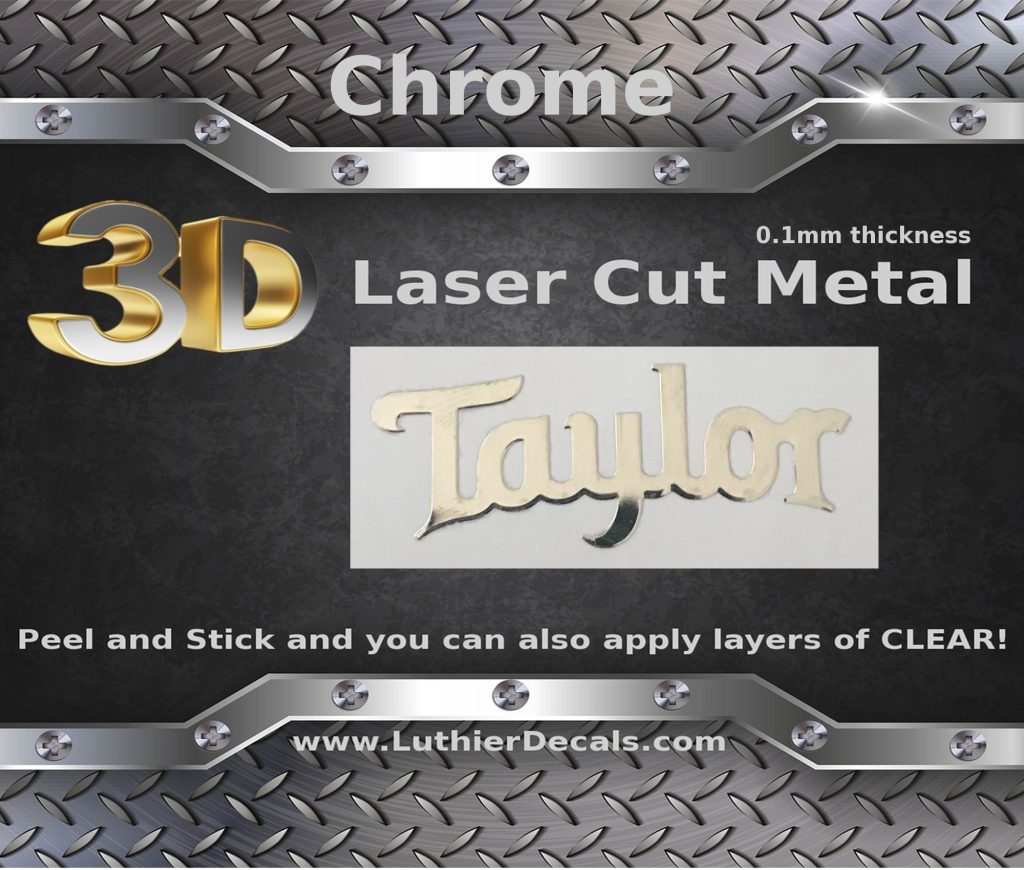 Taylor Guitar Decal Metal Laser M66b