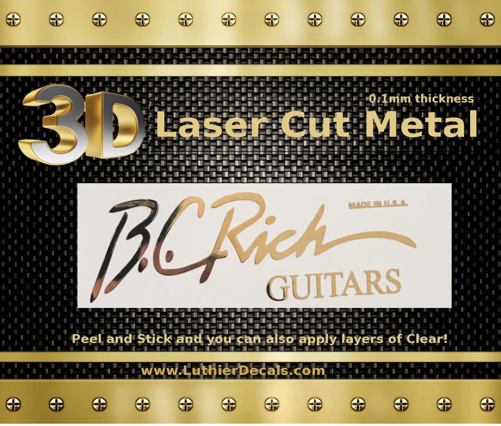 BC Rich guitar Decal 3D laser Metal Logo M74b