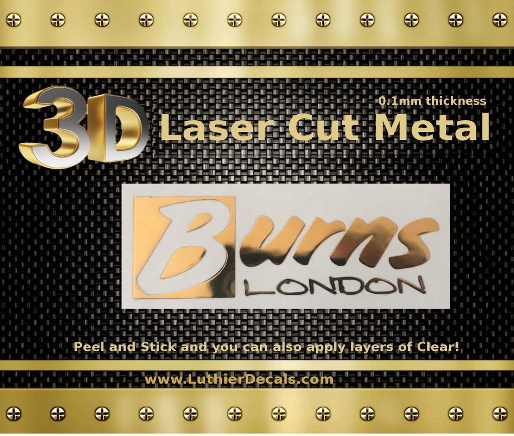 Burns Guitar Decal Metal Laser M77b