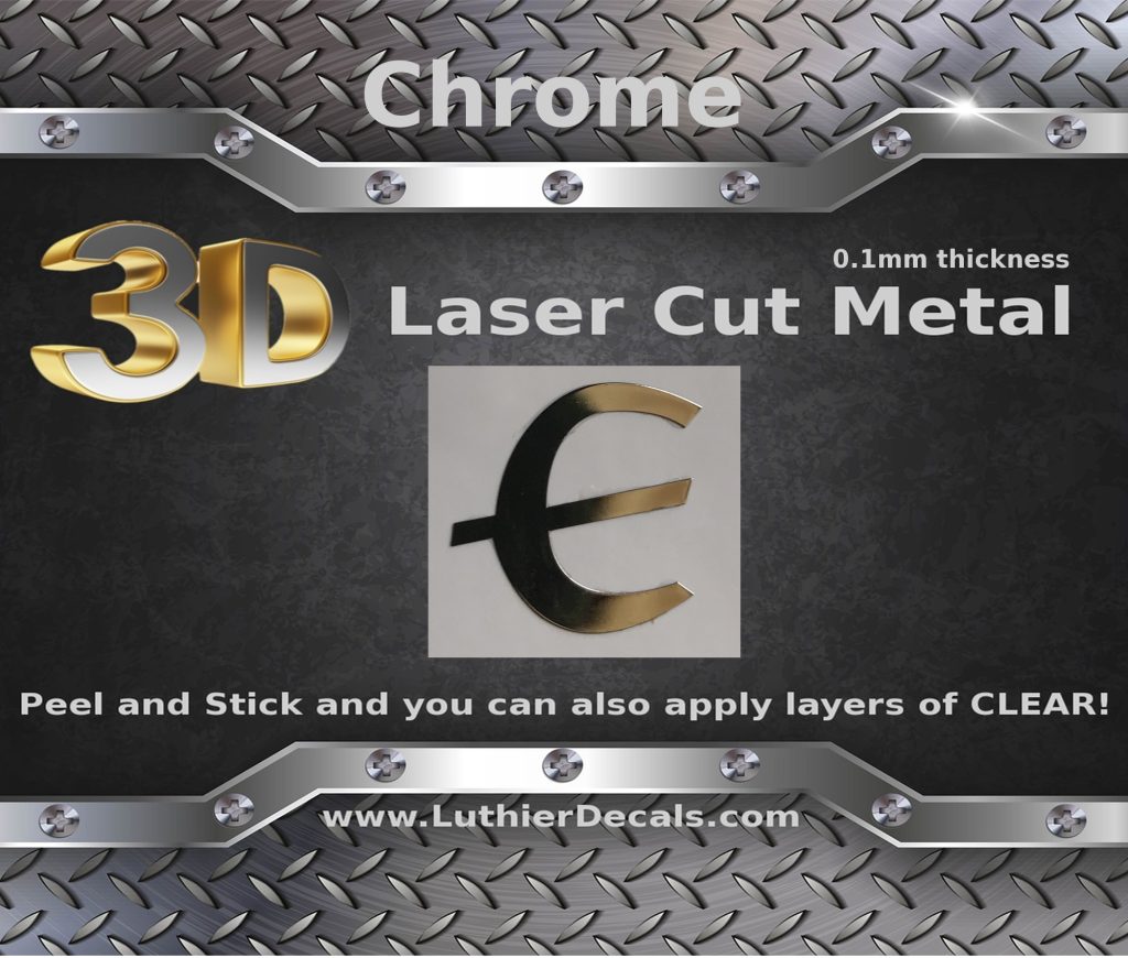 Epiphone Guitar Decal Chrome Laser Cut M8b