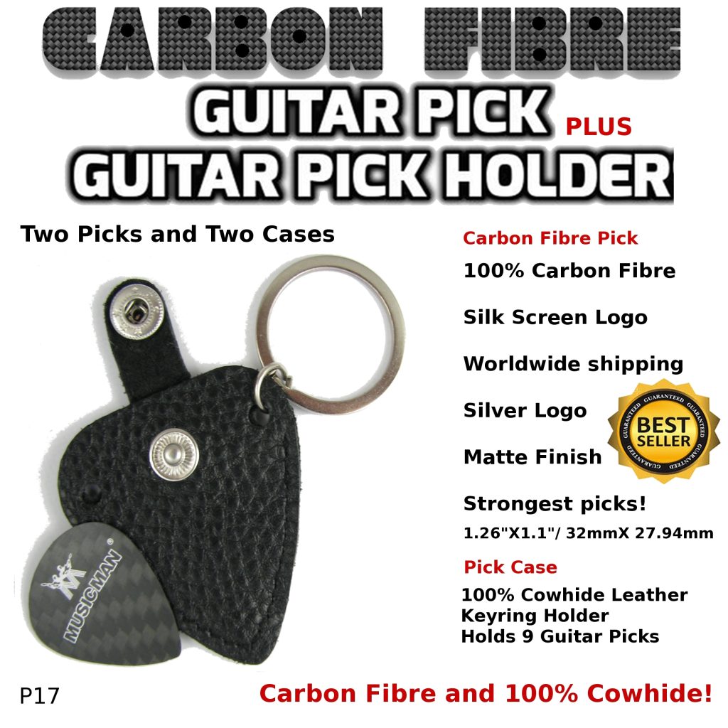 Musicman Guitar Pick Carbon Fibre and Case p17