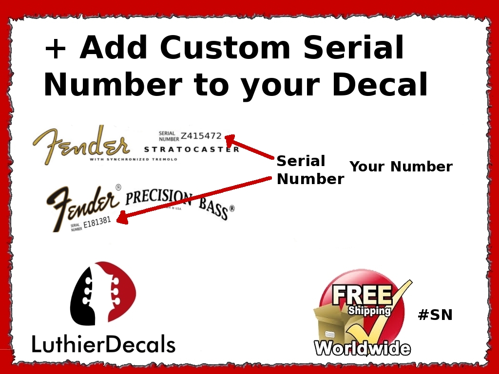 Add Custom Serial Number to Your Guitar Decal #SN