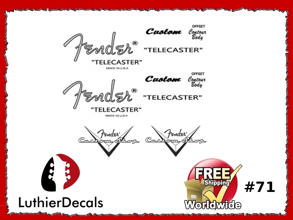 Fender Telecaster Custom Guitar Decal #71