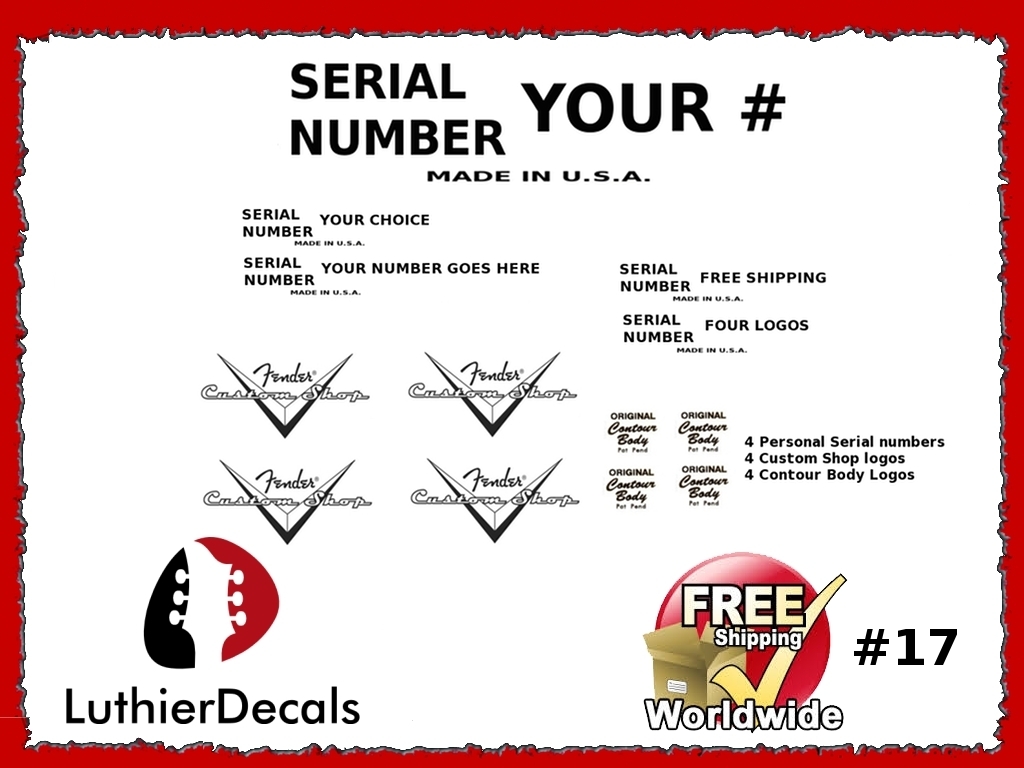 Serial Number Decal Kit #17