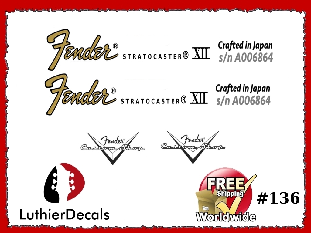 Fender Stratocaster Crafter in Japan Guitar Decal #136
