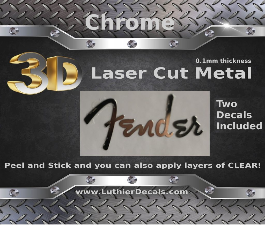 Fender Stratocaster Guitar Decal 3D Metal M7