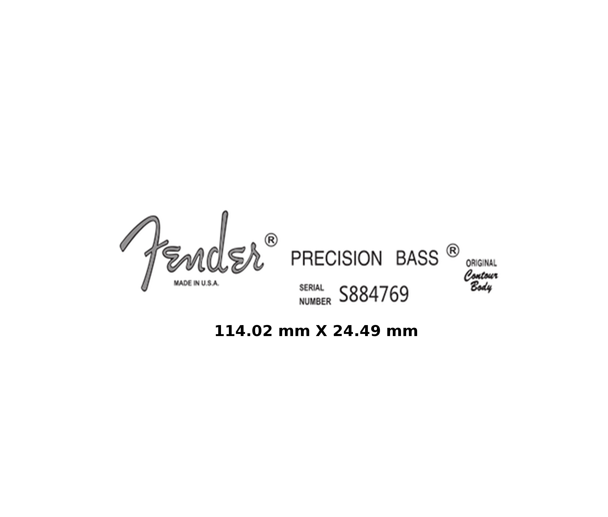 Fender Precision Bass Guitar Decal M95